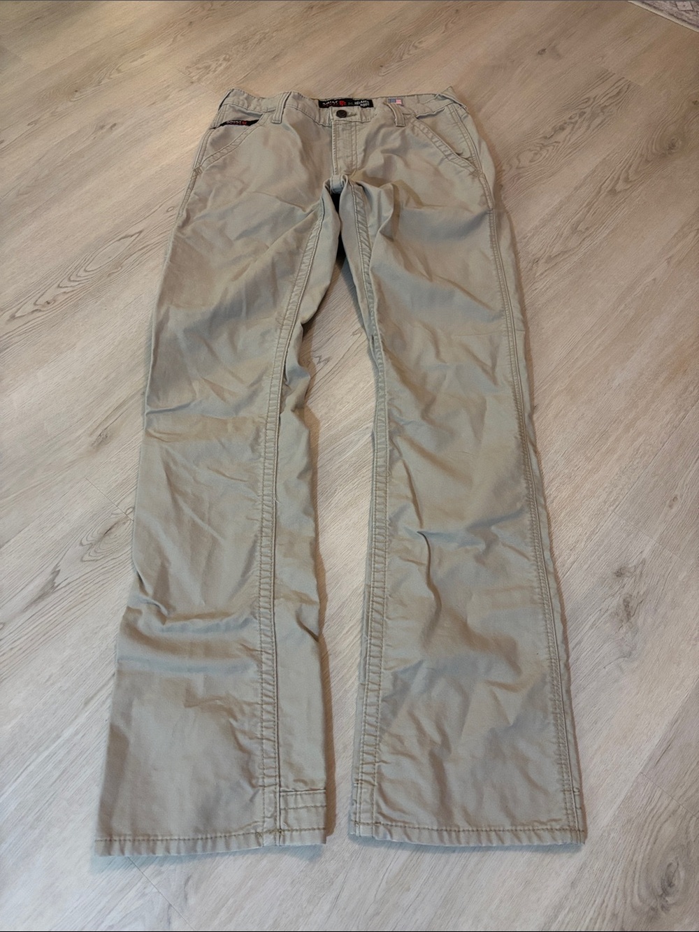 Ariat Jeans Mens FR M4 Relaxed Boot Flame Resistant Work Denim Khaki 32 x 38 - Picture 2 of 7